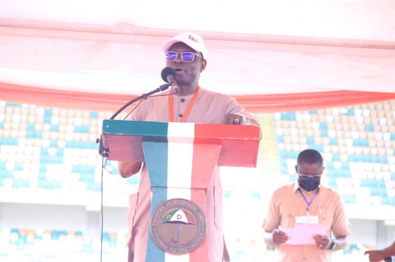 REMARKS BY THE STATE CHAIRMAN OF PEOPLES DEMOCRATIC PARTY (PDP), ELDER ANIEKAN AKPAN DURING THE AKWA IBOM STATE PDP GOVERNORSHIP PRIMARY IN UYO ON 25TH MAY 2022.